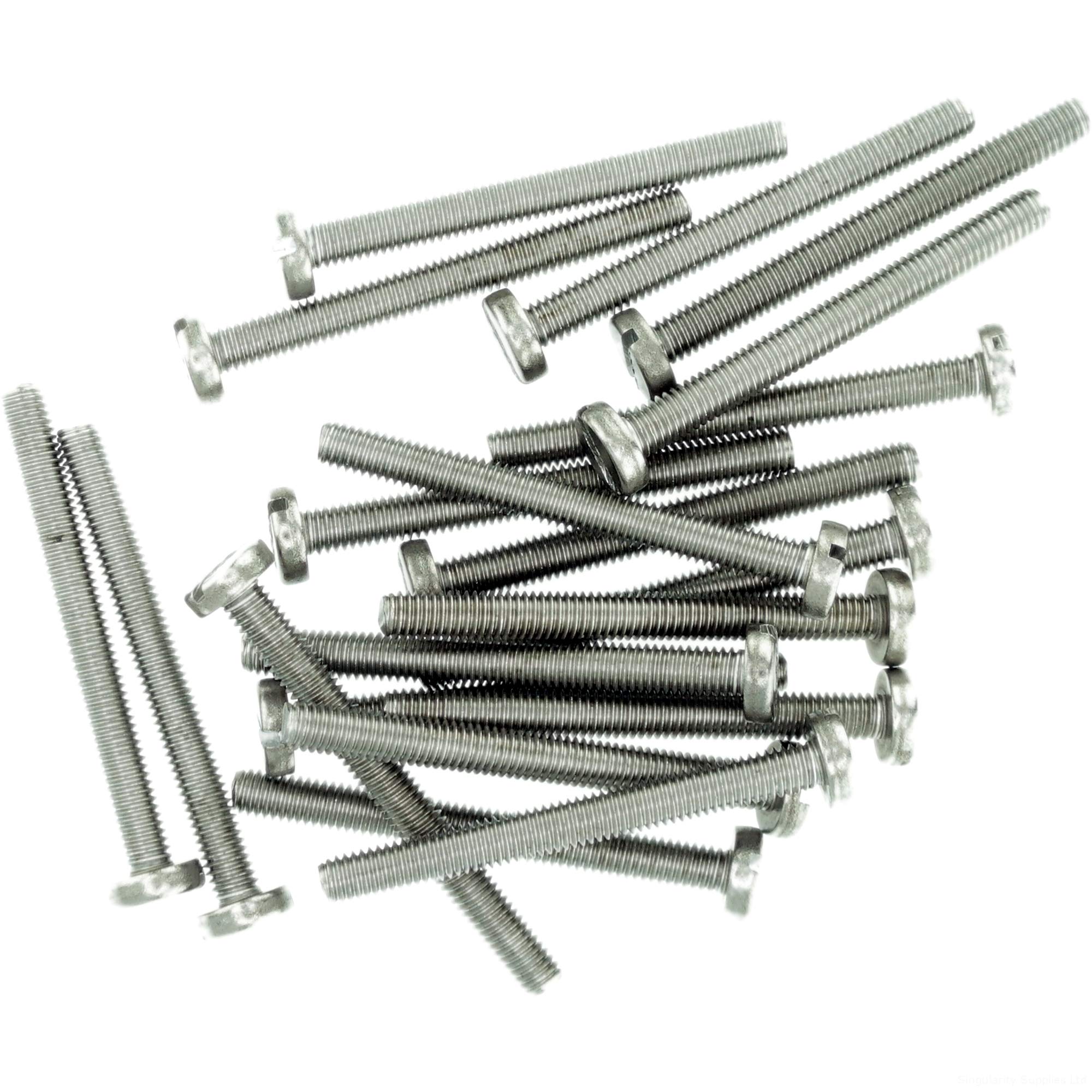 M6 (6mm x 40mm) Slot Pan Machine Screw (Bolt) - Stainless Steel (A2) (Pack of 20)