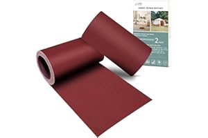 Azobur 2 Pieces Waterproof Extra Large Canvas Repair Tape, Boat Cover Repair Kit, Tent Repair Tape, Pop Up Canvas Repair Kit, Suitable for Various Fabric Repair (Light Red)