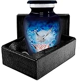 Trupoint Memorials Small Urns for Human Ashes Keepsake, Decorative Mini Cremation Urns for Adult Men & Women – Small, Blue Dove