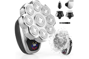 FITECHZY Electric Razor for Men,Head Shavers for Bald Men,5-in-1 Electric Razors with Wet & Dry Bald Head Shaver,9D Floating Head Shaver Comes with Magnetic Detachable Blades