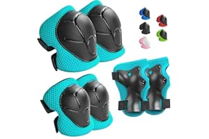Wemfg Kids Protective Gear Set Knee Pads for Kids 3-14 Years Toddler Knee and Elbow Pads with Wrist Guards 3 in 1 for Skating Cycling Bike Rollerblading Scooter