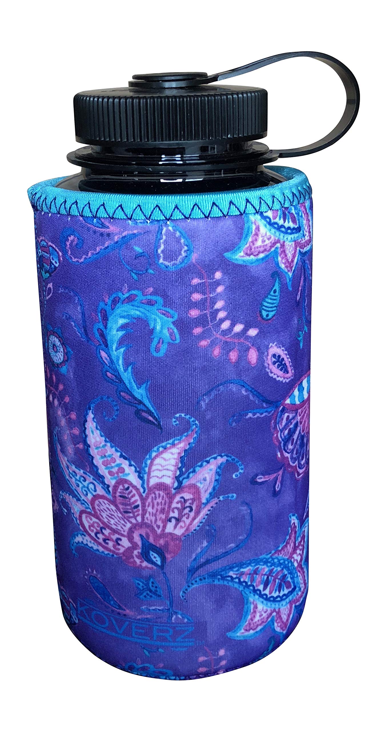 Koverz XL Neoprene 32-40 oz Water Bottle Insulator Cooler Coolie - XL Violet Whimsy