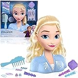 Disney Frozen 2 Elsa Styling Head, 14-Pieces Include Wear and Share Accessories, Blonde, Hair Styling for Kids, by Just Play