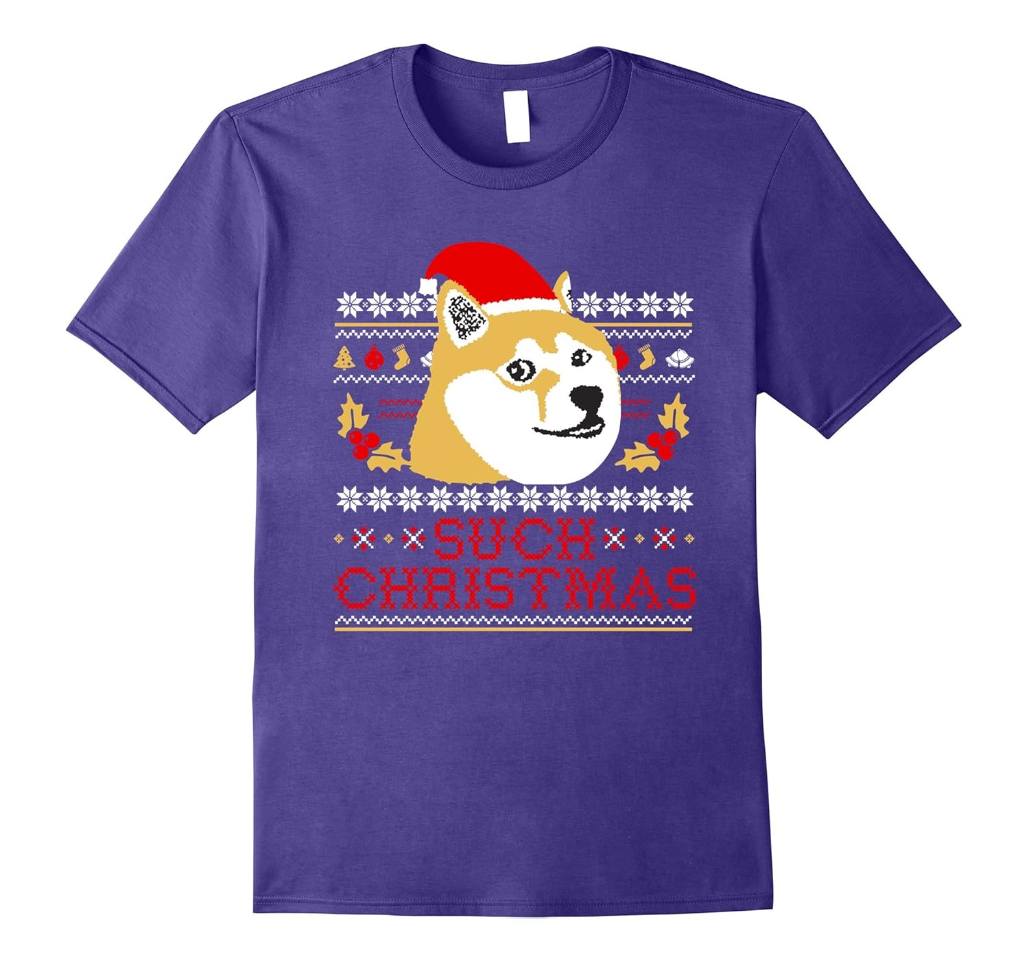 Dog Internet Meme Such Christmas Funny Shiba Inu T-Shirt-ANZ