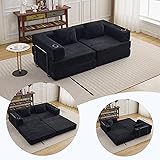 78" W Loveseat Sofa, 4 in 1 Convertible Floor Sofa
