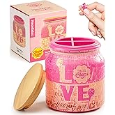 Chupa Chups X PieceRelax 3D Puzzle Jar 96 Plastic Pieces for Adults - Sweet Days - Full of Love Use Includes Divider as Pen and Utensils Holder with Wooden Lid for Kitchen Dining Study [BB1045]