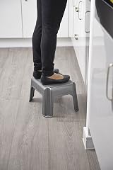Addis Step Stool Solid Metallic Silver 1 510044 150kg UK Made view 5