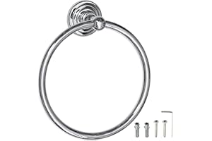 SAYONEYES Hand Towel Holder for Bathroom Wall Mounted - Premium Quality SUS304 Stainless Steel Rust Proof Polished Chrome Towel Ring – Round Towel Hanger for Bathroom, Kitchen