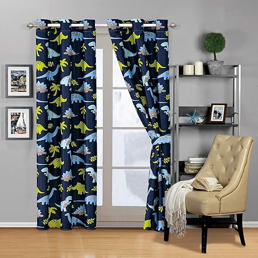 Amazon Com Elegant Homes Multicolor Navy Blue Green Dinosaurs
