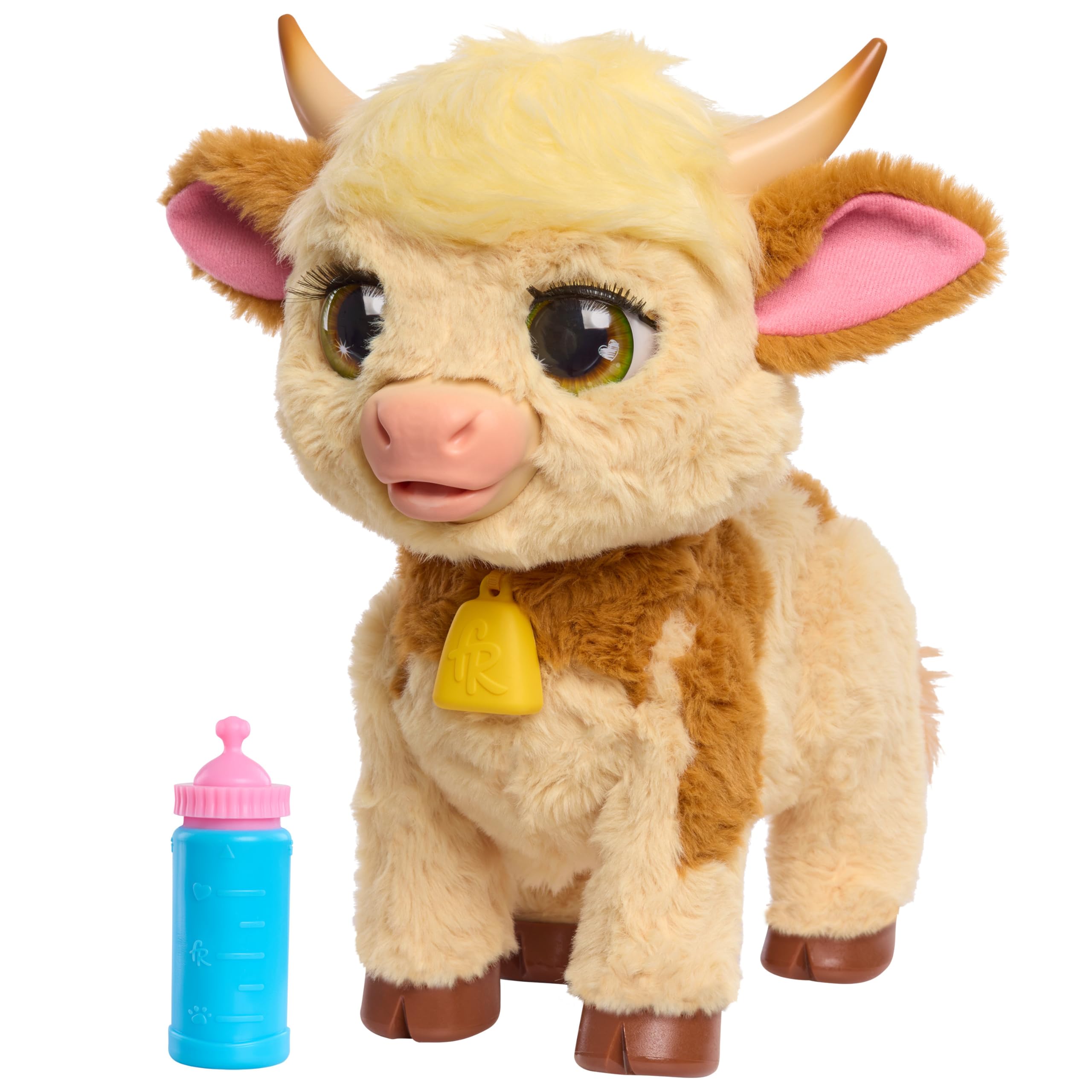 FurReal Maggie The Feed & Follow Cow, 11 Inch Interactive Highland Mini Cow, for Boys and Girls, Ages 4 and up