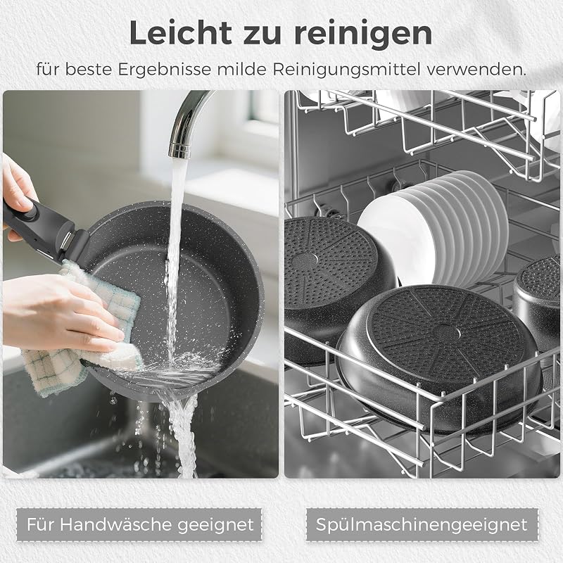 15-teiliges Kochgeschirrset, Induktion, ungiftig, PTFE- und PFAS-frei