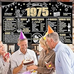 Large 50th Birthday Banner Backdrop Decorations for
