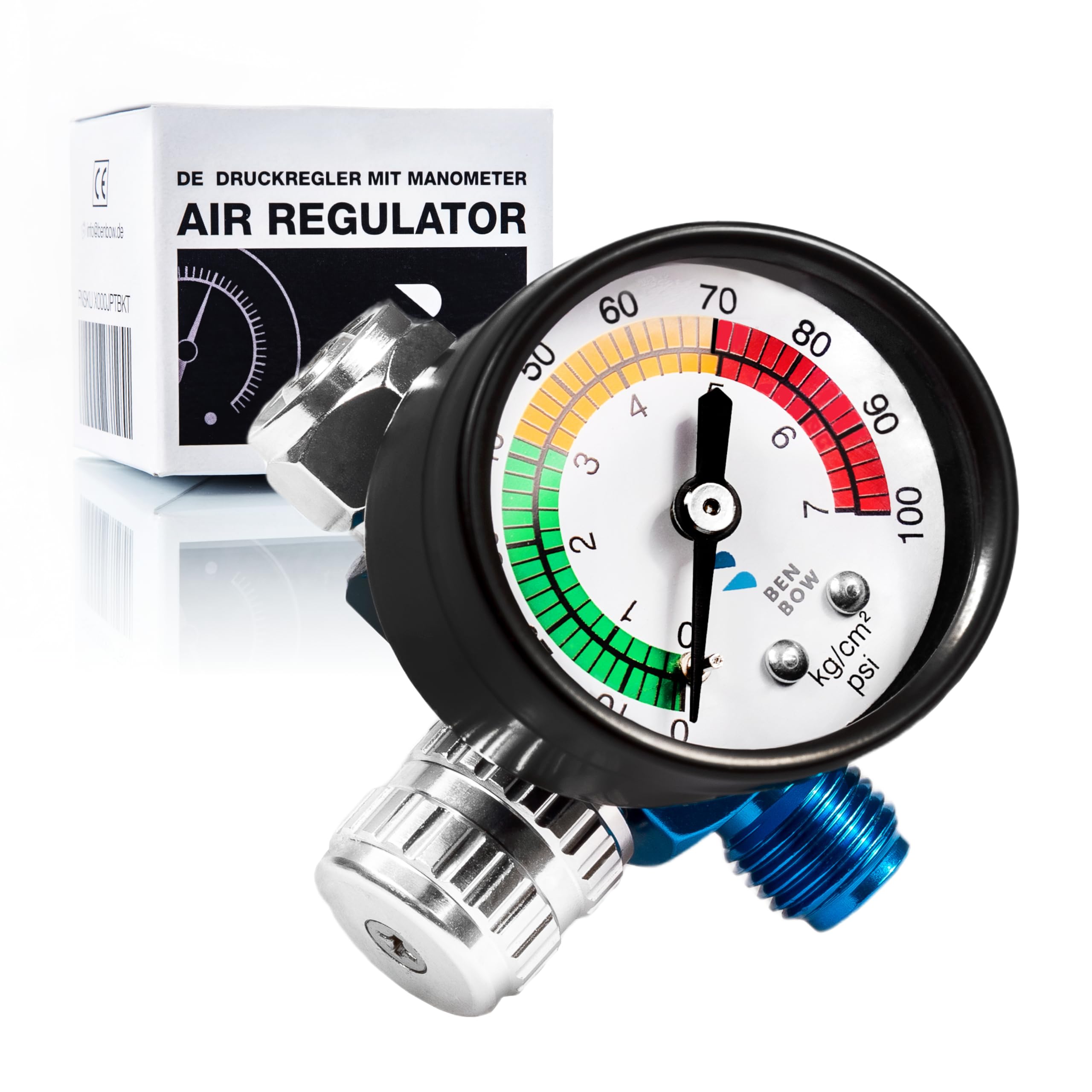 BenBow On Gun Air Pressure Regulator Gauge Spray Gun Air Tool Accessories (600)