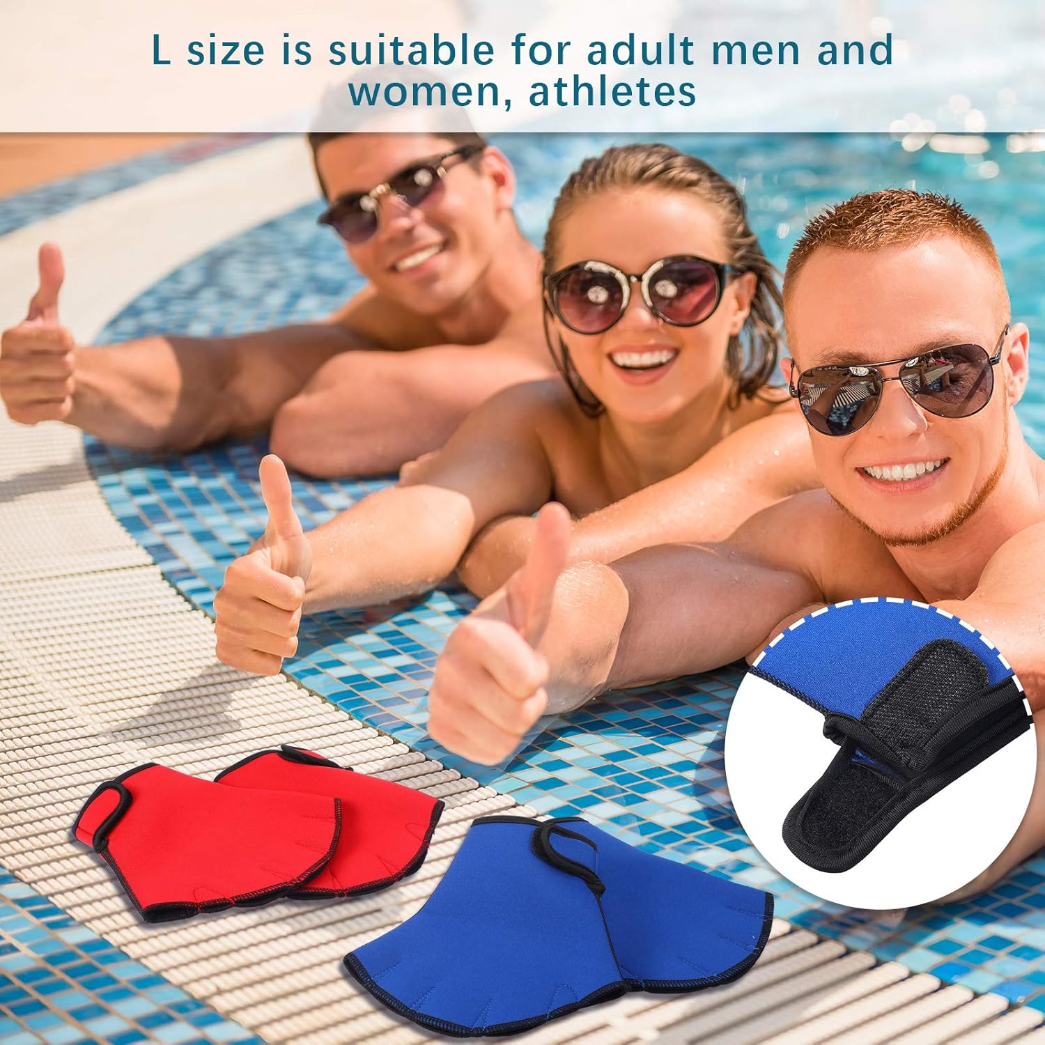 Skylety 3 Pairs Aquatic Gloves Swimming Training Gloves Large Webbed Swim Gloves Fingerless Water Resistance Paddle Gloves for Men Women Diving Surfing Fitness, 3 Colors : Sports & Outdoors