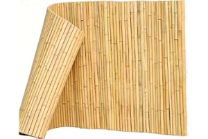Latuxe Natural Bamboo Roll Fence 6ft H x 8ft L x 0.75in D, Privacy Fence 0.75in Diameter, Decorative Bamboo Screen for Backya