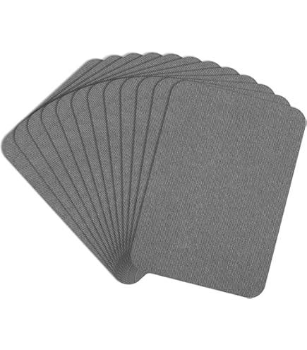 Guokuai 12-Pack Iron-On Fabric Repair Patches - 3"x4.25", Cotton, Strong Glue, Light/Dark Grey & White 9 thumbnail image