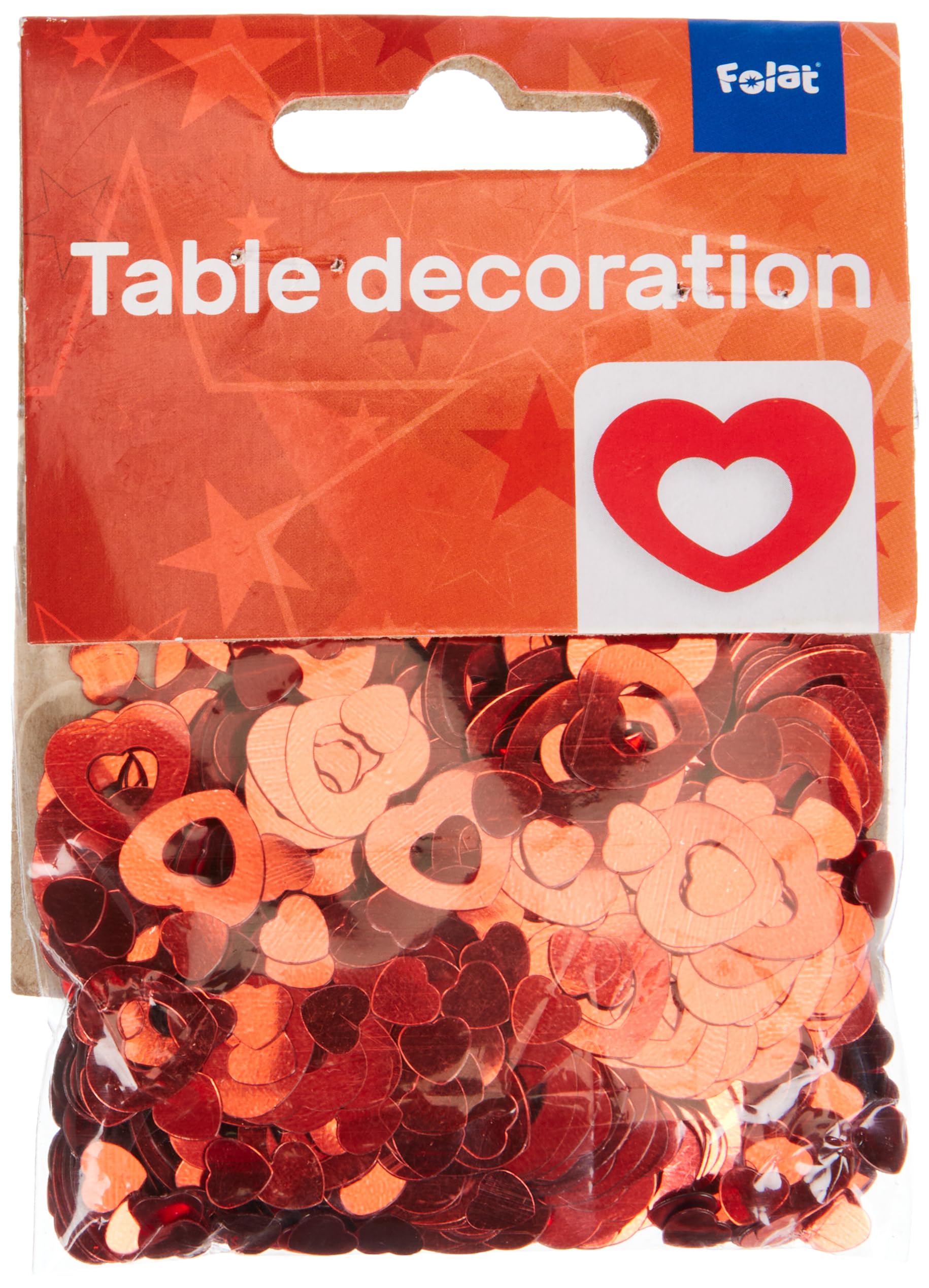 Folat 05328 Hearts Party Confetti, Red