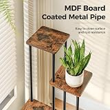 Bamworld 5 Tier Plant Stand Indoor Outdoor Wood Rack Boho Living Room Garden view 5