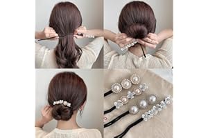 KEBOLUN LIFE 4 Pcs Tie Dye Deft Bun Hair Bun for Women Gradient French Twist Hairstyle Donut Hair Bun Maker Hair Ties Velvet Scrunchie Classy Multicolor Cloth Magic Clip Reusable Quick Bun