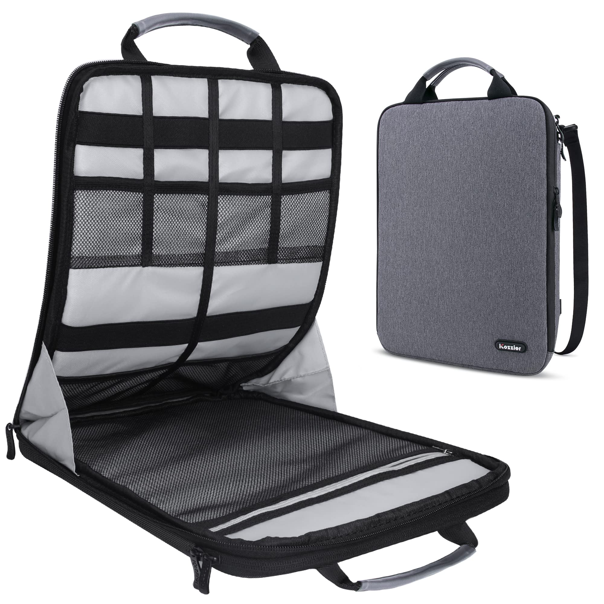 iCozzier Laptop Shoulder Bag, 13-13.3 Inch Laptop Tablet Sleeve Case Horizontal and Vertical Style with Handle & Removable Shoulder Strap for 13.3" Macbook/Notebook/11 iPad Pro 2020