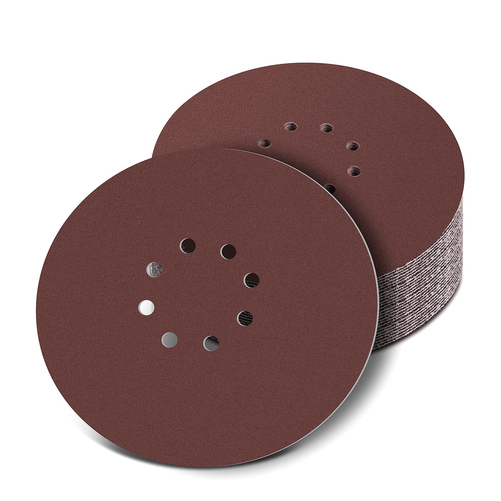 225mm Sanding Discs 120/240 Grit, 9 Inches 8 Holes Sandpaper 30Pcs Hook and Loop Disc Sanding Pads for Drywall Sander Long Neck Sander