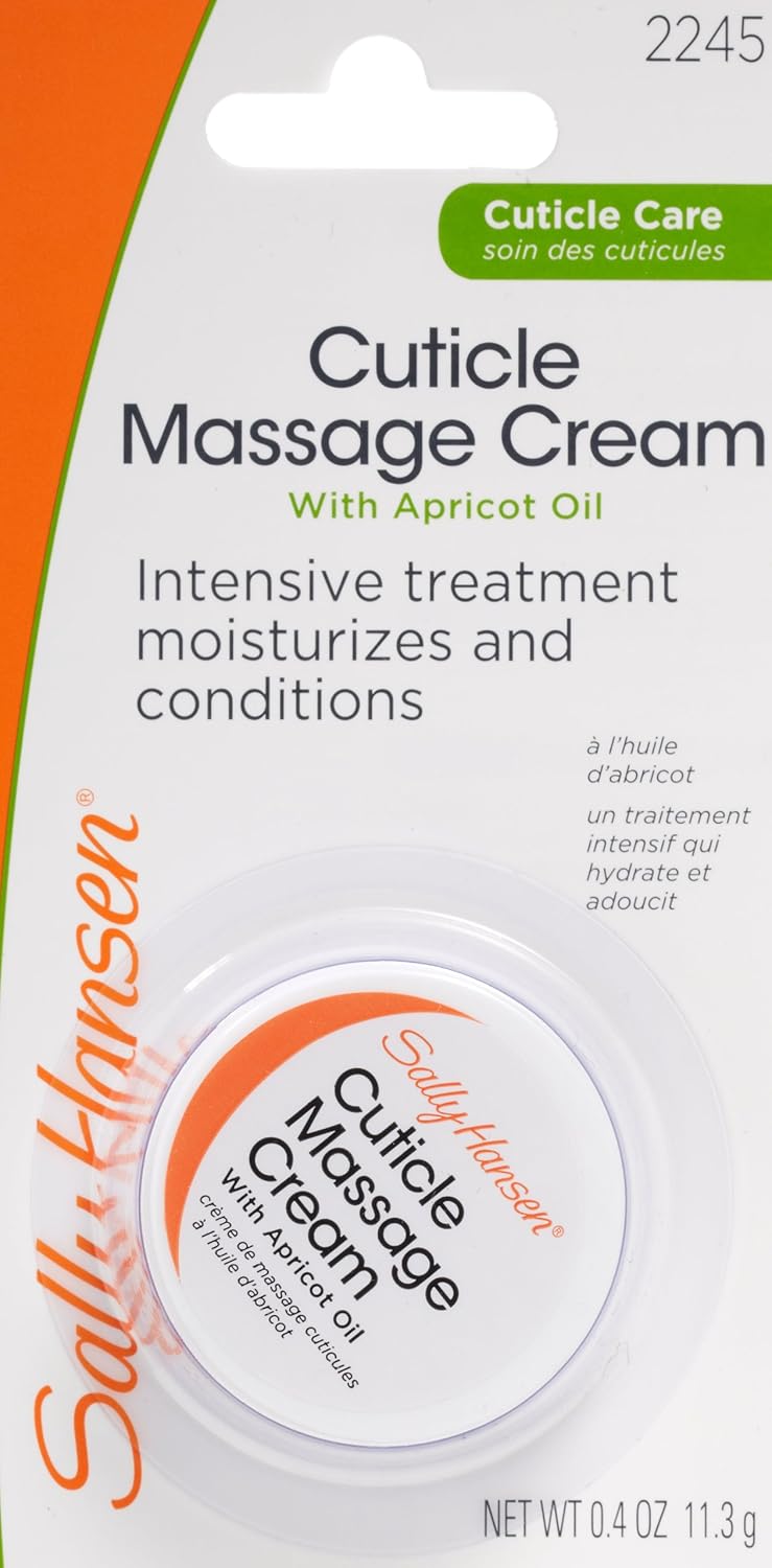 Sally Hansen Cuticle Massage Cream, 0.4 Ounce (Pack of 2) : Nail Growth Formula Treatments : Beauty