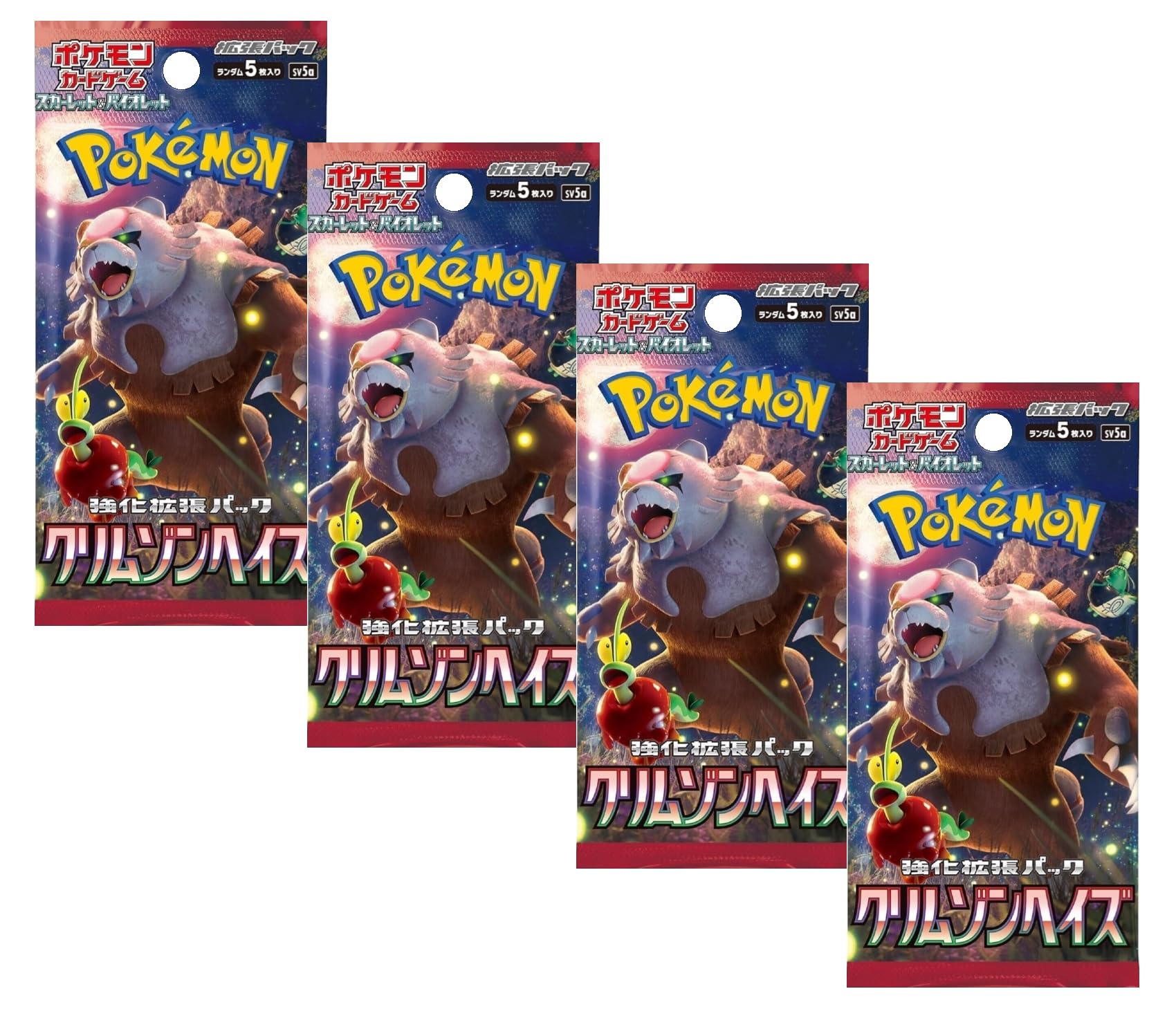 Pokemon TCG Crimson Haze Booster Packs x4 | Twilight Masquerade Japanese Pokémon Booster Packs | Pokemon Scarlet & Violet Cards | Titan Authenticated