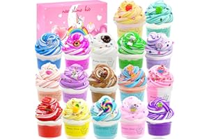FSUTVITG 17 Pack Dual Color Slime Toy - Butter Slime with Cake Charms Included,Super Soft & Non-Sticky,Educational Stress Relief Toy,Birthday Gifts for Girl and Boys.