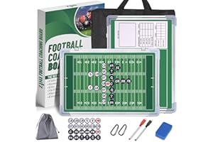 ZPU Football Coaching Board, Magnetic Football Clipboard for Coaches, Tactics Clipboard with Dry Erase, Marker Pens, Fence Hooks, Magnets, Storage Bag and Carry Bag, for Teaching and Game Plan
