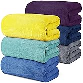 VitalCozy Set of 6 Large Bath Towels for Bathroom 28 x 55 Inches Soft Absorbent Shower Towels Bulk for Daily Use Gym Beach Pool Hotel(Fresh Color)