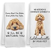 XNXLDYLH Funny Goldendoodle Golden Doodle Dog Gifts Kitchen Towels and Dishcloths for Women Men, Goldendoodle Must Have, Golden Doodle Dog Decor Dish Hand Tea Towels Sets of 2 for Kitchen, 16x24 Inch
