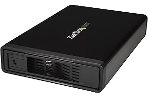 StarTech.com 3.5" External SATA Hard Drive Enclosure - Trayless - eSATA / USB 3.0 (USB 3.1 Gen 1) Hard Drive Enclosure w/ UASP (S351BMU33ET),Black