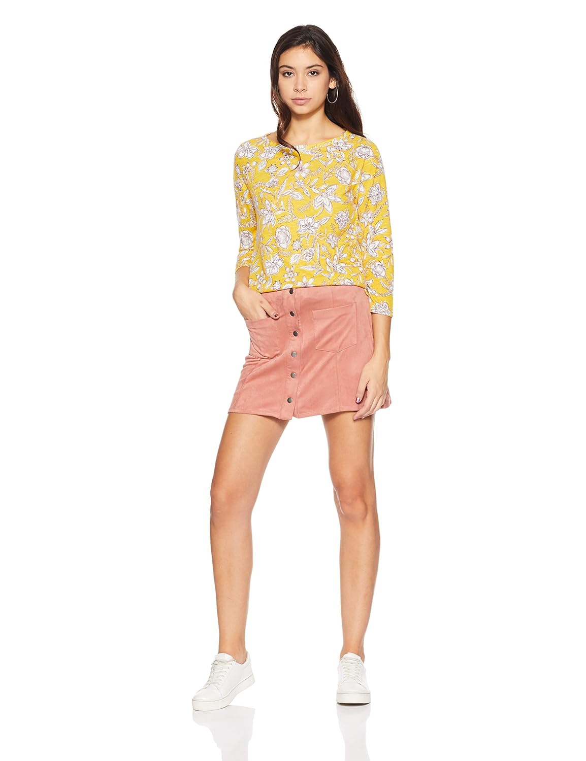 marks & spencer women's floral regular fit t-shirt