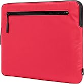 Incase Compact Laptop Sleeve with Flight Nylon - 16 Inch MacBook Pro and Laptop Case – Slim Computer Sleeve with Faux Fur Lining, Front Accessory Pocket with Zipper - Hibiscus Red