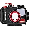 OM System PT-059 Underwater Camera Housing for TG-6 and TG-7 Cameras for Underwater Photography (Red and Black)