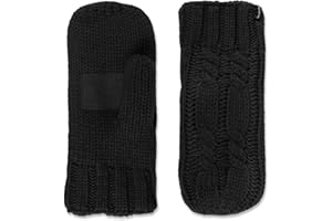 Isotoner Women’s Chunky Cable Knit Cold Weather Mittens with Warm, Soft Lining