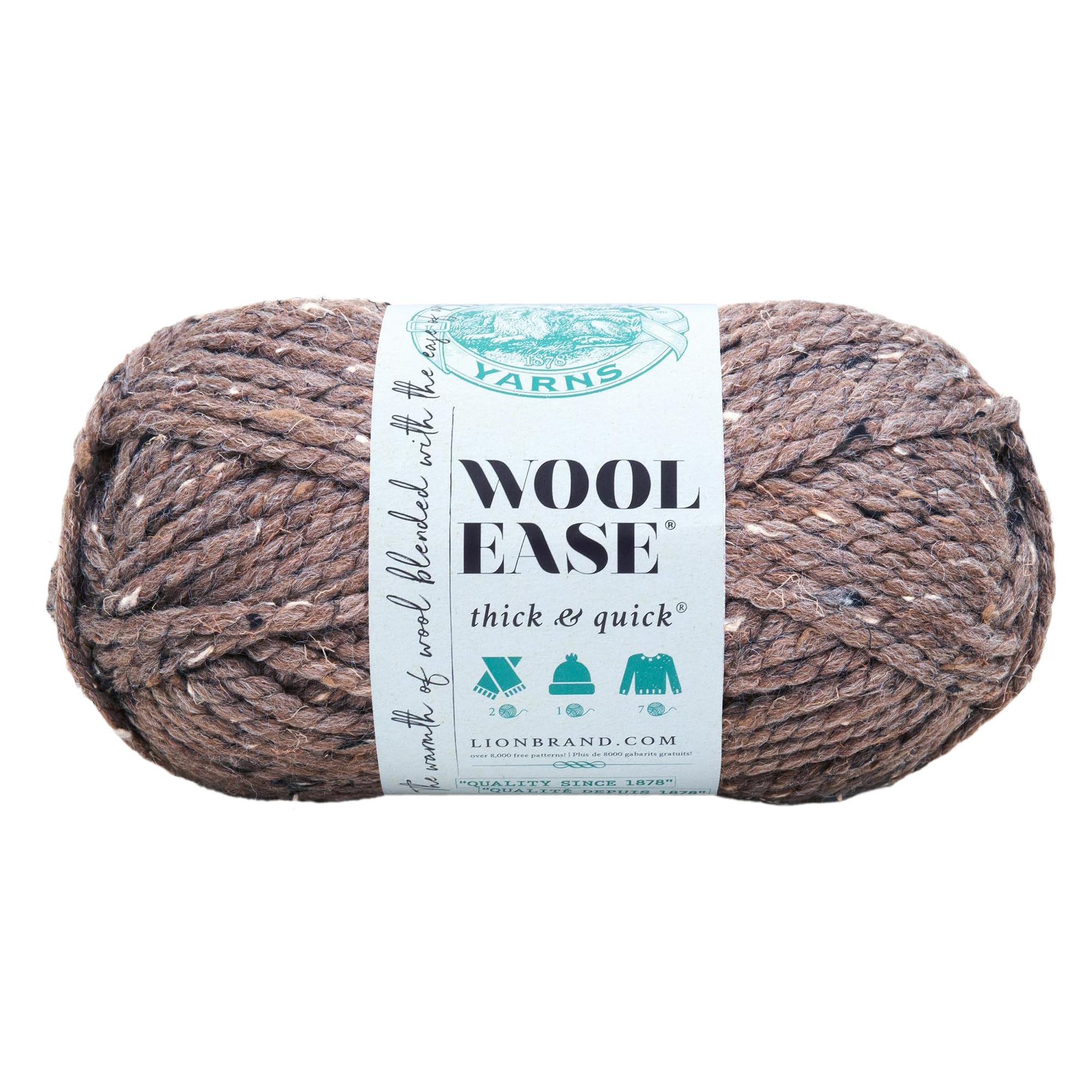Lion Brand Yarn Wool-Ease Thick & Quick, Super Bulky Wool Blend Yarn for Knitting, Crochet, and Crafts, Barley, 1 Pack — image 1