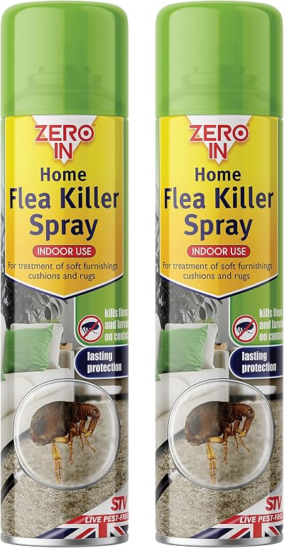 Zero In AMZ026 Home Flea Killer Aerosol Twinpack 300ml Green