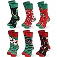 Christmas Socks For Men, 6 Pack Mens Christmas Socks, Xmas Crew Socks US Size 6-13, Christmas Socks2a, 13