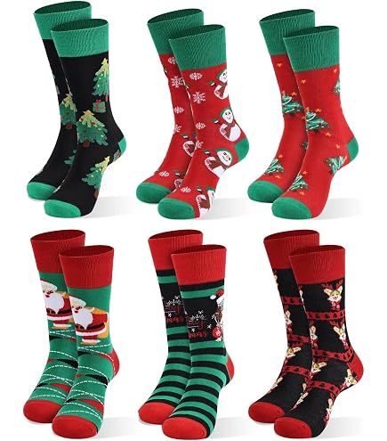 Amazon.com: Suhine 12 Pairs Christmas Socks for Men and Women
