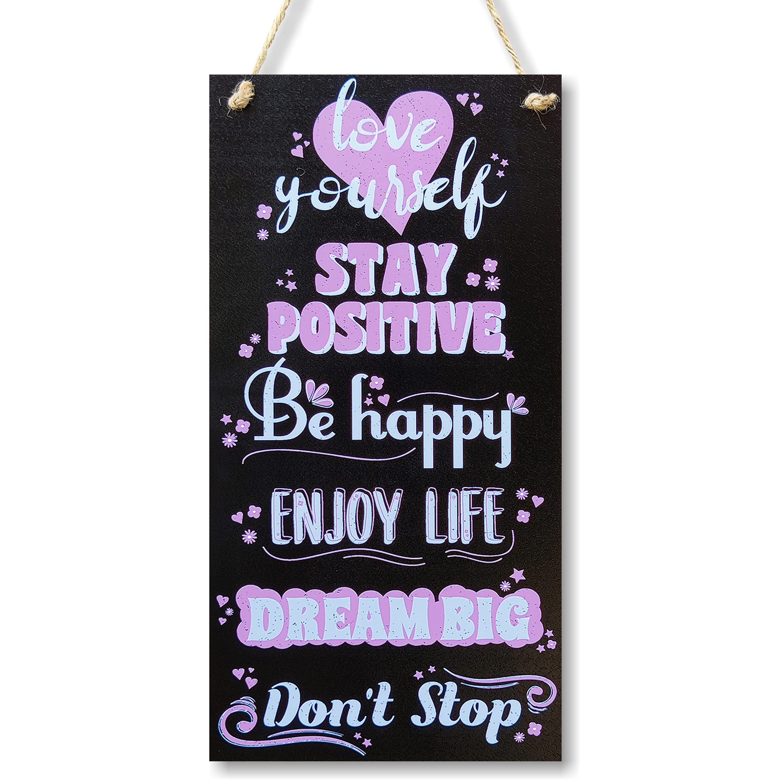 CARISPIBET Love yourself Home signs inspirational decorative plaques novelty gift decoration sign 12" x 6"