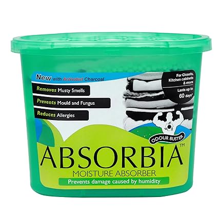 ABSORBIA Moisture Absorber & Odor buster with activated charcoal