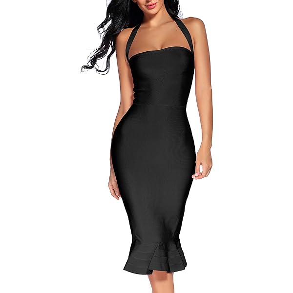 Amazon.com: BEAUKEY Fishtail Mermaid Bandage Dress Black Midi Bandage Dress  Lace Bow Bodycon Bandage Cocktail Dresses (S,White) : Clothing, Shoes &  Jewelry