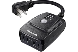 DEWENWILS Outdoor Timer for Lights, Waterproof Outlet Timer Outdoor with 2 Grounded Electrical Outlets, 100FT Control Range, 