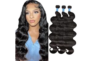 CAMEBINLY Body Wave Bundles Human Hair Brazilian Hair 3 Bundles Human Hair for Black Women 22 24 26 Inch 10A Grade 100% Unprocessed Body Wave Human Hair Bundles Hair Extensions Natural Color