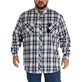 HOdo Big and Tall Mens Thin Flannel Shirt Lightweight Button Down Shirt 2XL to 6XL