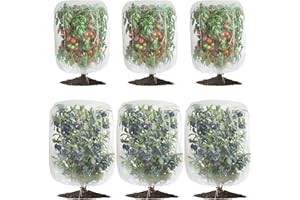 GONLEI 6 Pack Garden Mesh Netting for Plants, Pest Barrier Bug Netting with Drawstring, 2 Size Insect Bird Netting for Tomato Blueberry Fruit Tree Vegetable