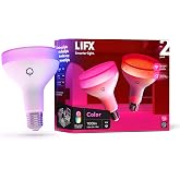 LIFX Supercolor BR30 Smart Bulbs E26 (2-Pack), Color Changing RGB + Tunable White, 1100 Lumens 65W Equivalent Indoor Flood Bulb, WiFi Dimmable, Matter Compatible, Apple HomeKit, Alexa &amp; Google Home