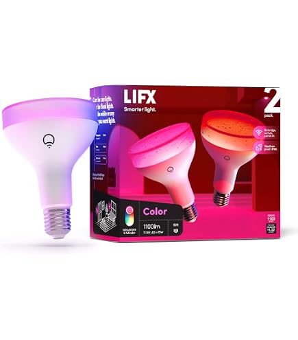 LIFX Smart Light Bulbs A19 E26 (2 Pack), Color Changing RGB + Warm