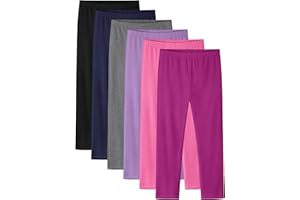 Cvaoo 6 Pack Girls Leggings Cotton Pants for Kids Toddler Stretchy Warm Full Length Yoga Playwear Multipack Fall Winter
